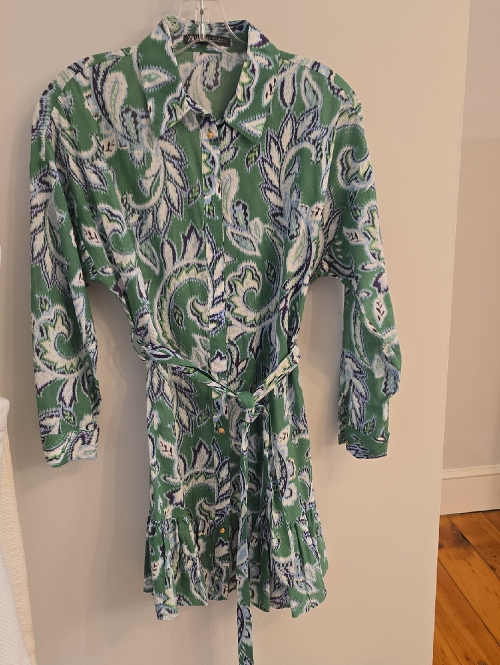 Zara Green and Blue Paisley Blouse